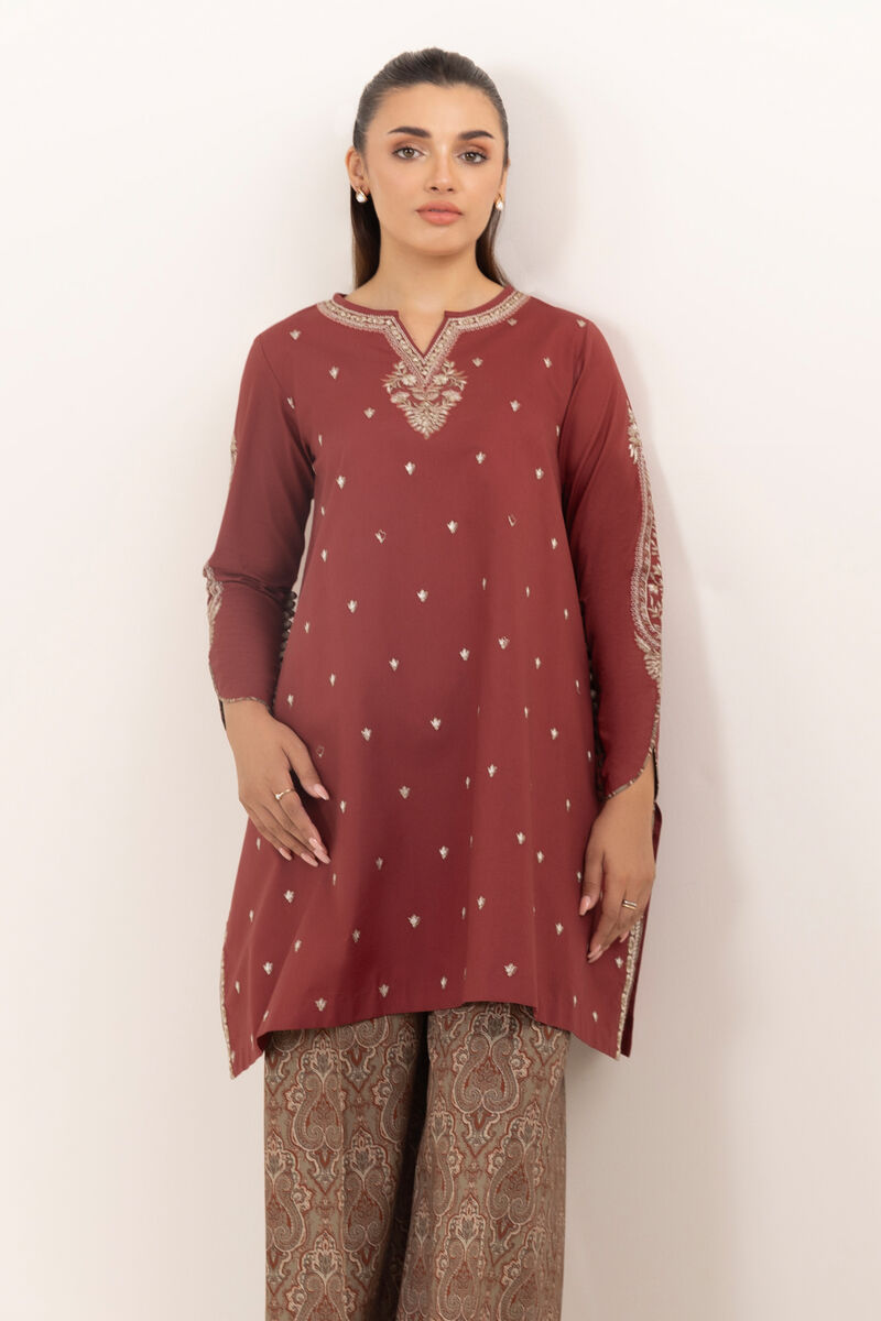 2 Piece - Embroidered Cotton Suit