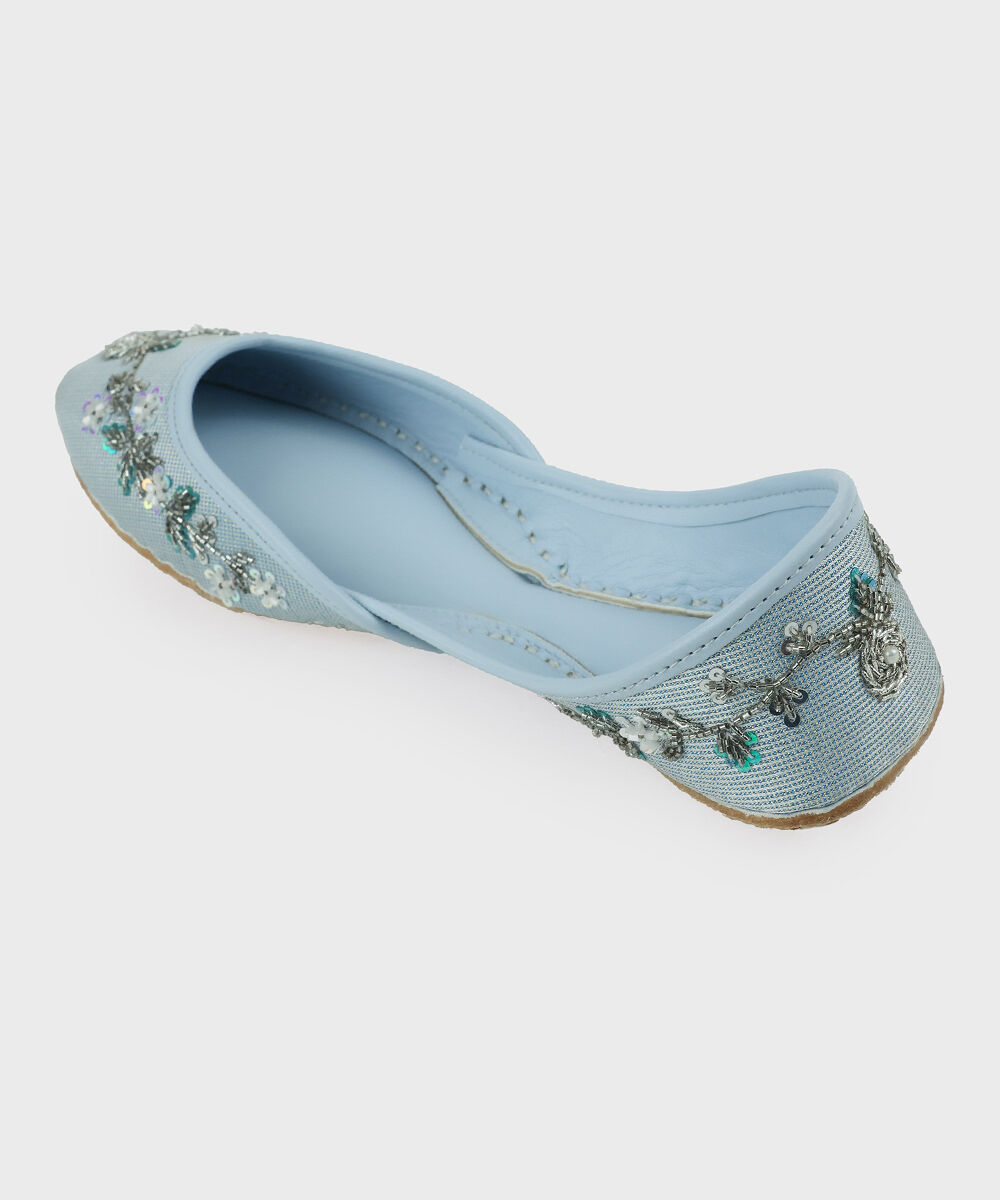 Woman - Blue Embellished Khussas