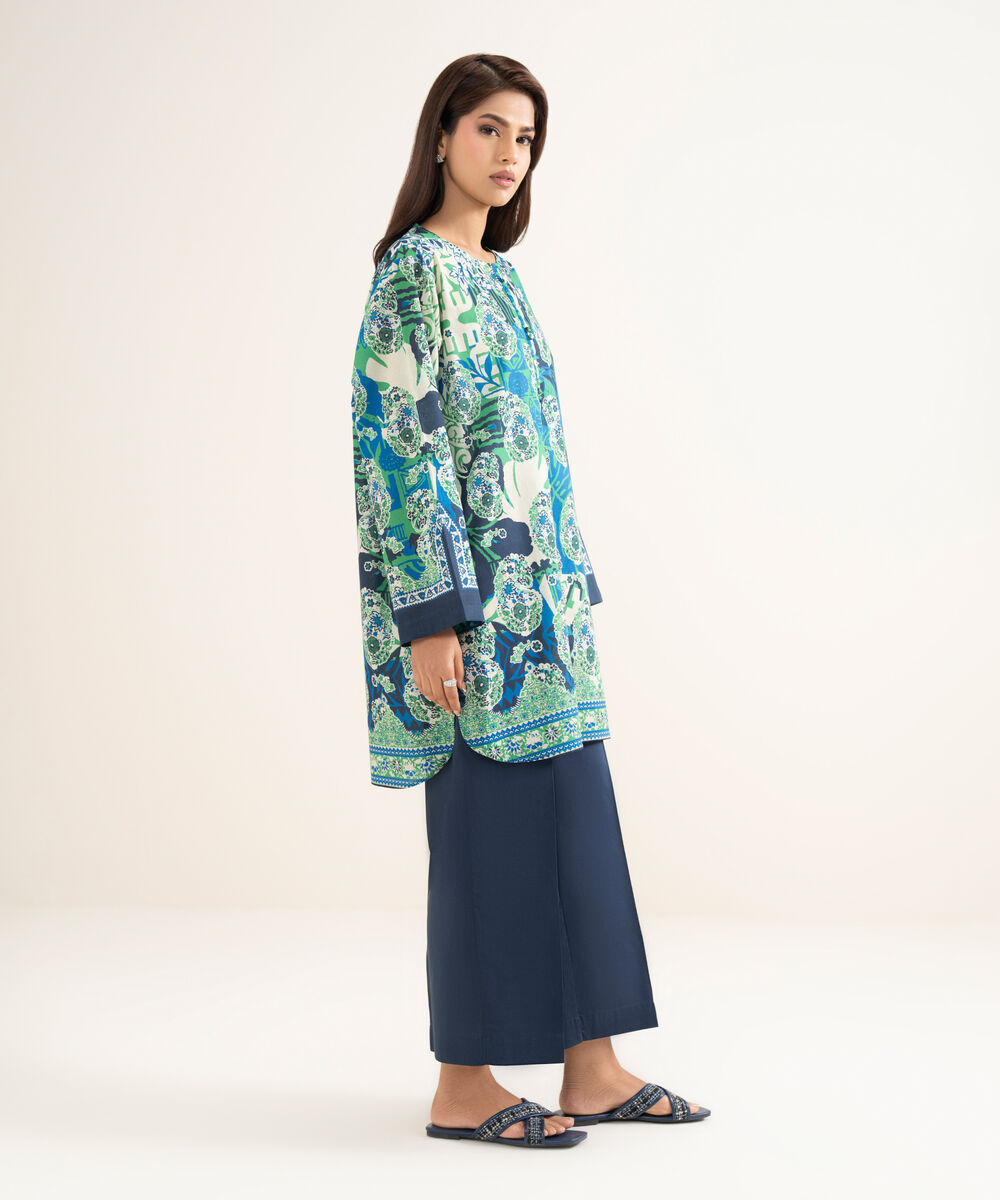 Women's RTW Lawn Printed Multi Straight Shirt