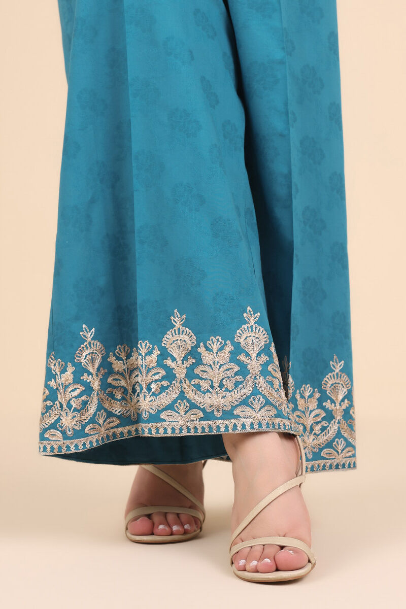 Embroidered Cotton Flared Pants