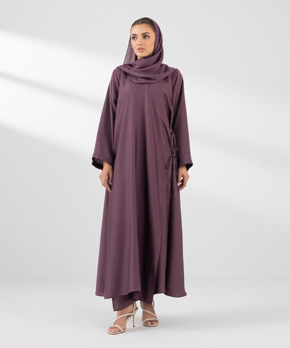 Wrap Around Abaya Set Woman - Purple Wrap Around Abaya Set