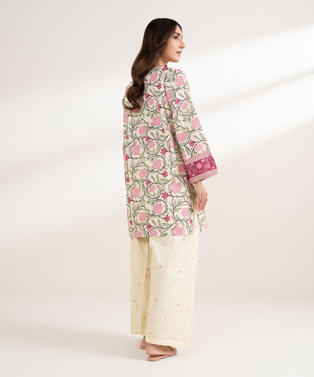 Women's RTW Light Khaddar Embroidered Straight Pale Yellow Shirt