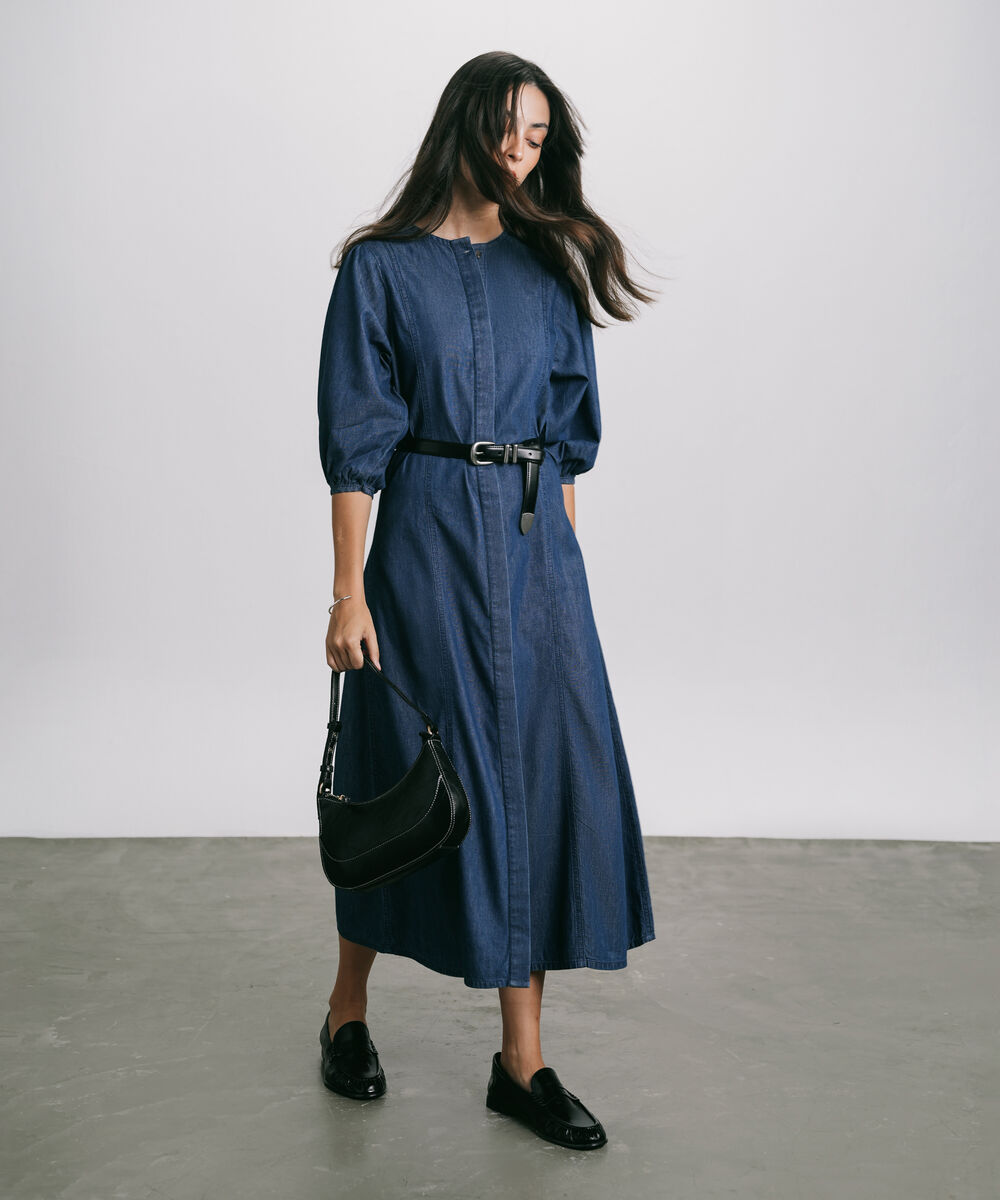 Women's Western Wear Blue Heavy Weight Denim Dress