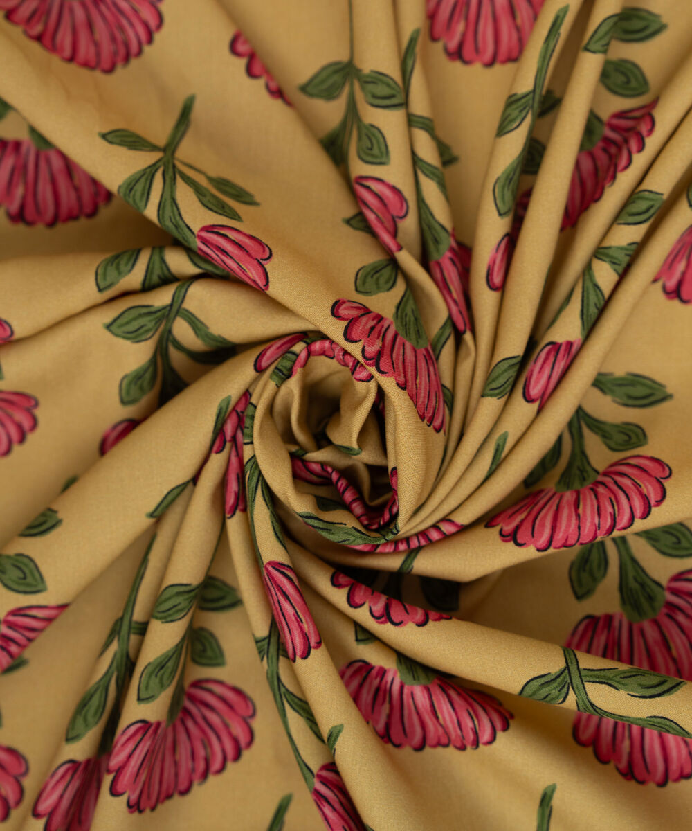 Linen Viscose Printed Pale Yellow Dupatta