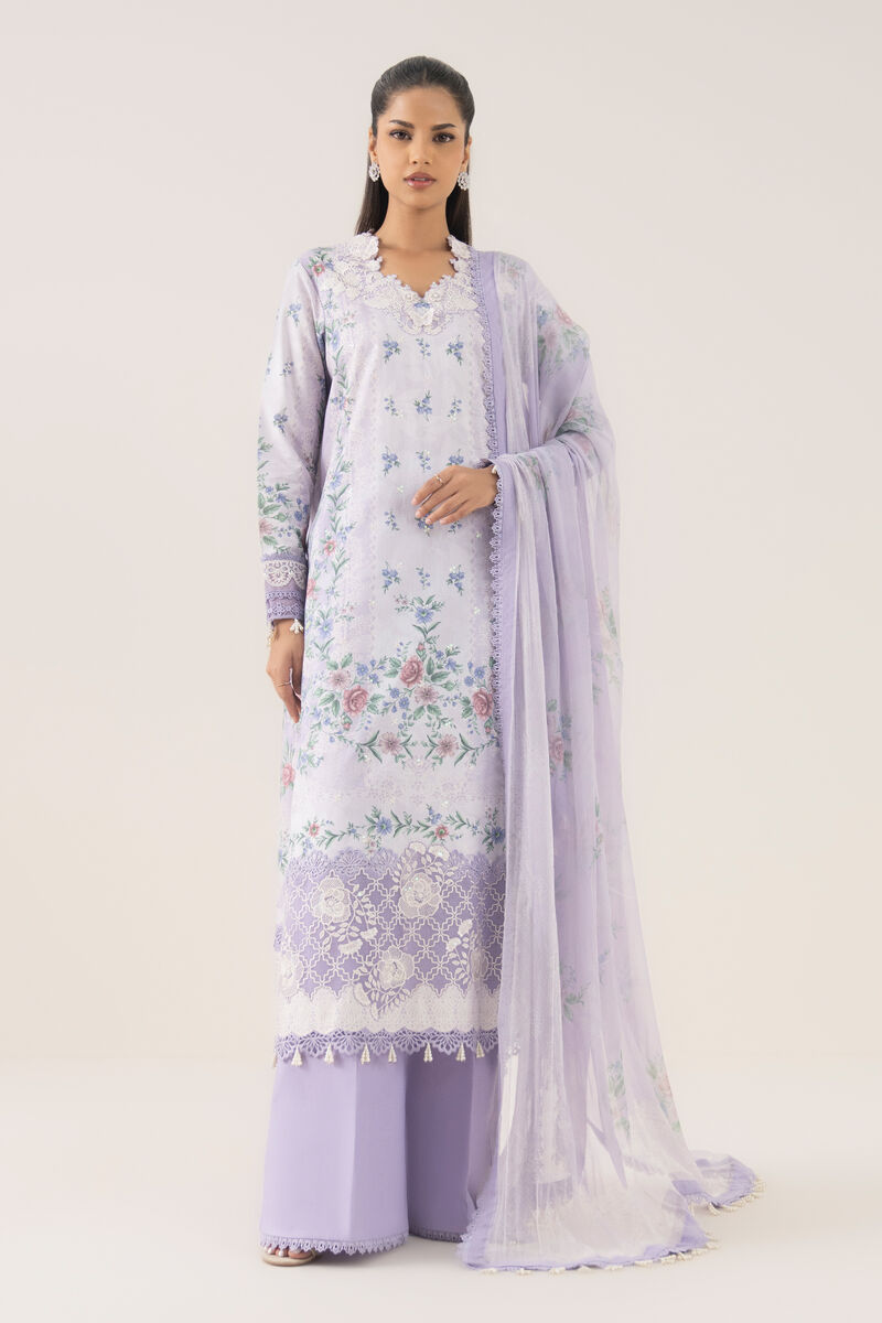 3 Piece - Embroidered Pima Lawn Suit