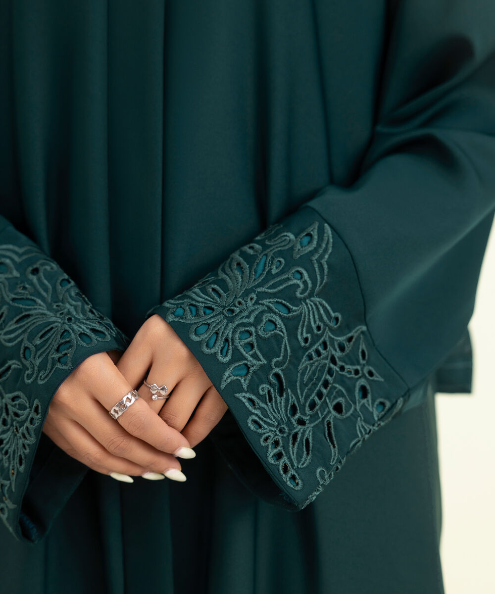 Women's Green Nida Abaya Set