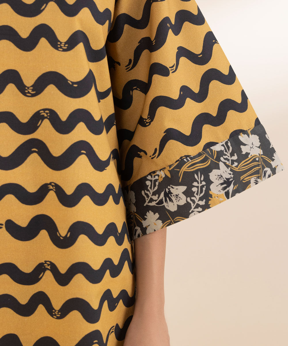 Women's Unstitched Cotton Printed Multi Shirt