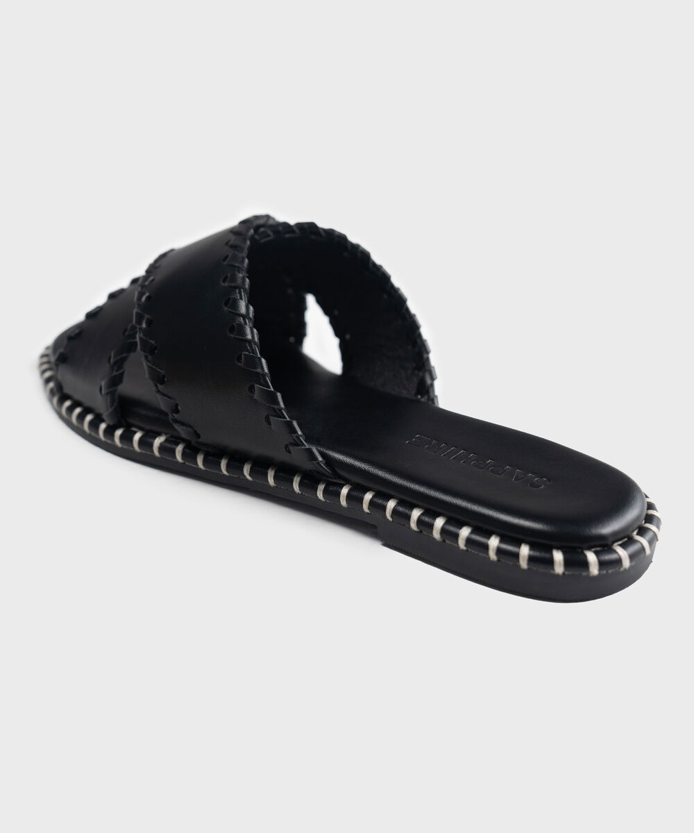 Women's Black Crossover Strap Sandal