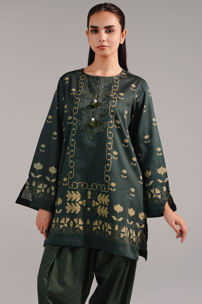 Printed Cotton Satin Shirt