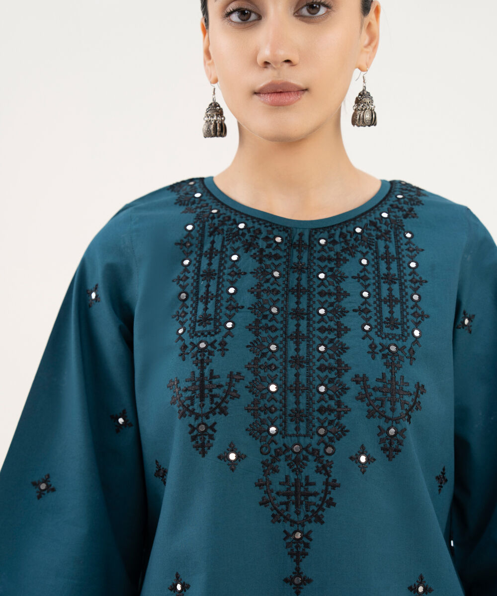 Women's Unstitched Lawn Embroidered Grey 3 Piece Suit