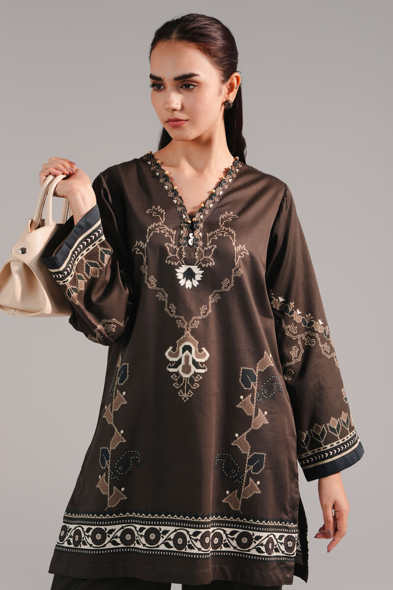 Printed Cotton Satin Shirt