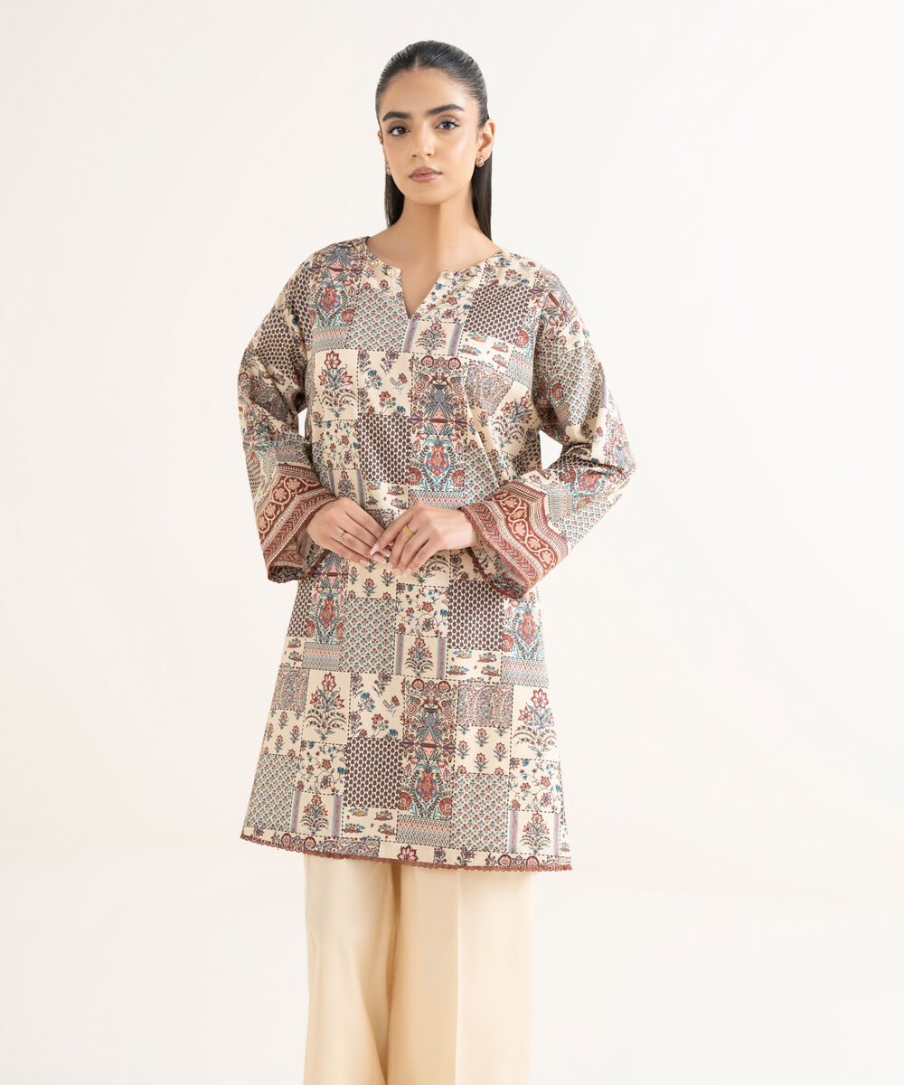 Women's RTW Cambric Printed Boxy Multi Shirt