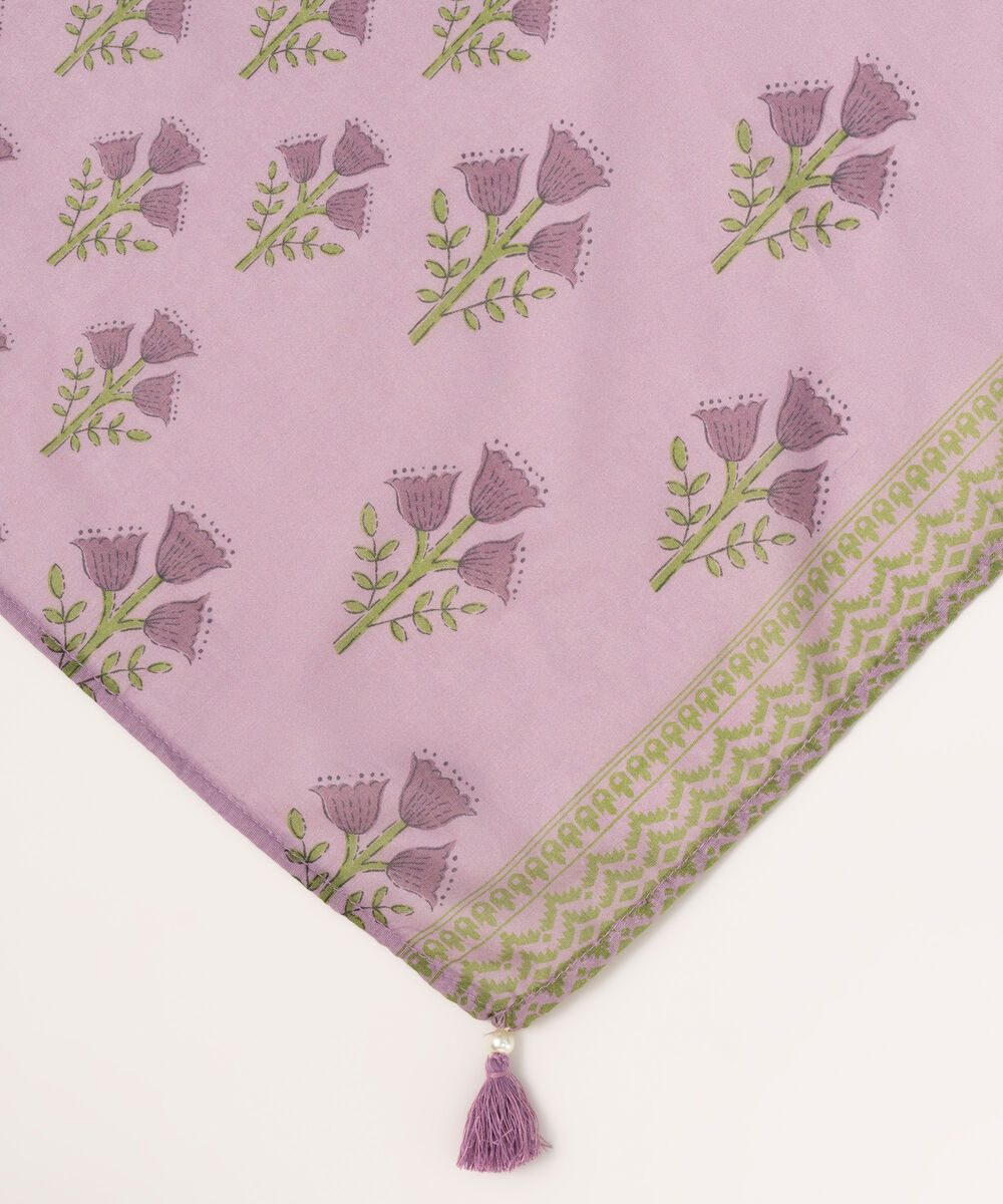 Lawn Printed Purple Dupatta