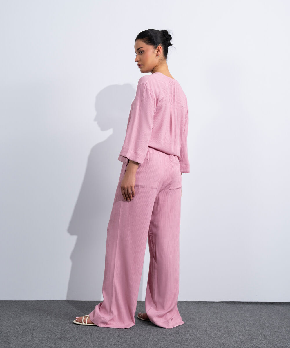 Women's Western Pink Pull-On Seersucker Trousers