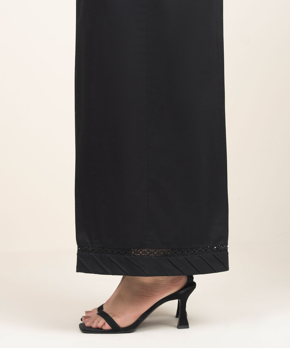 Women's RTW Lawn Solid Black Culottes