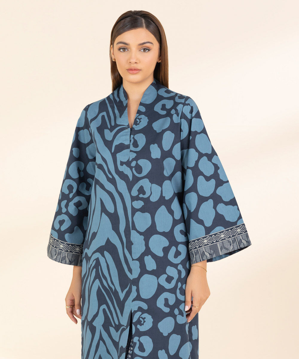 Women's Unstitched Blue Lawn 2 Piece Suit