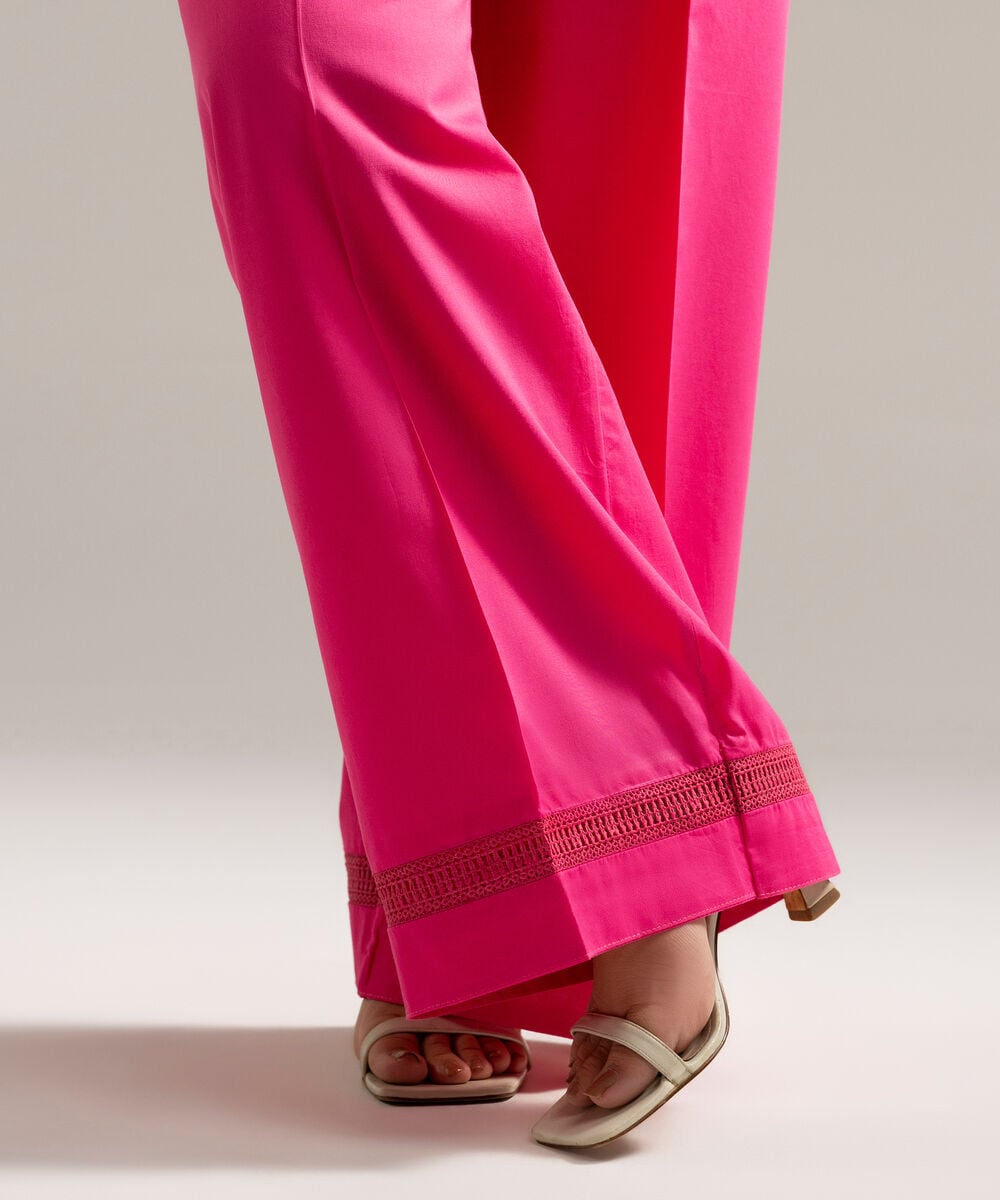 Women's RTW Cambric Solid Pink Culottes