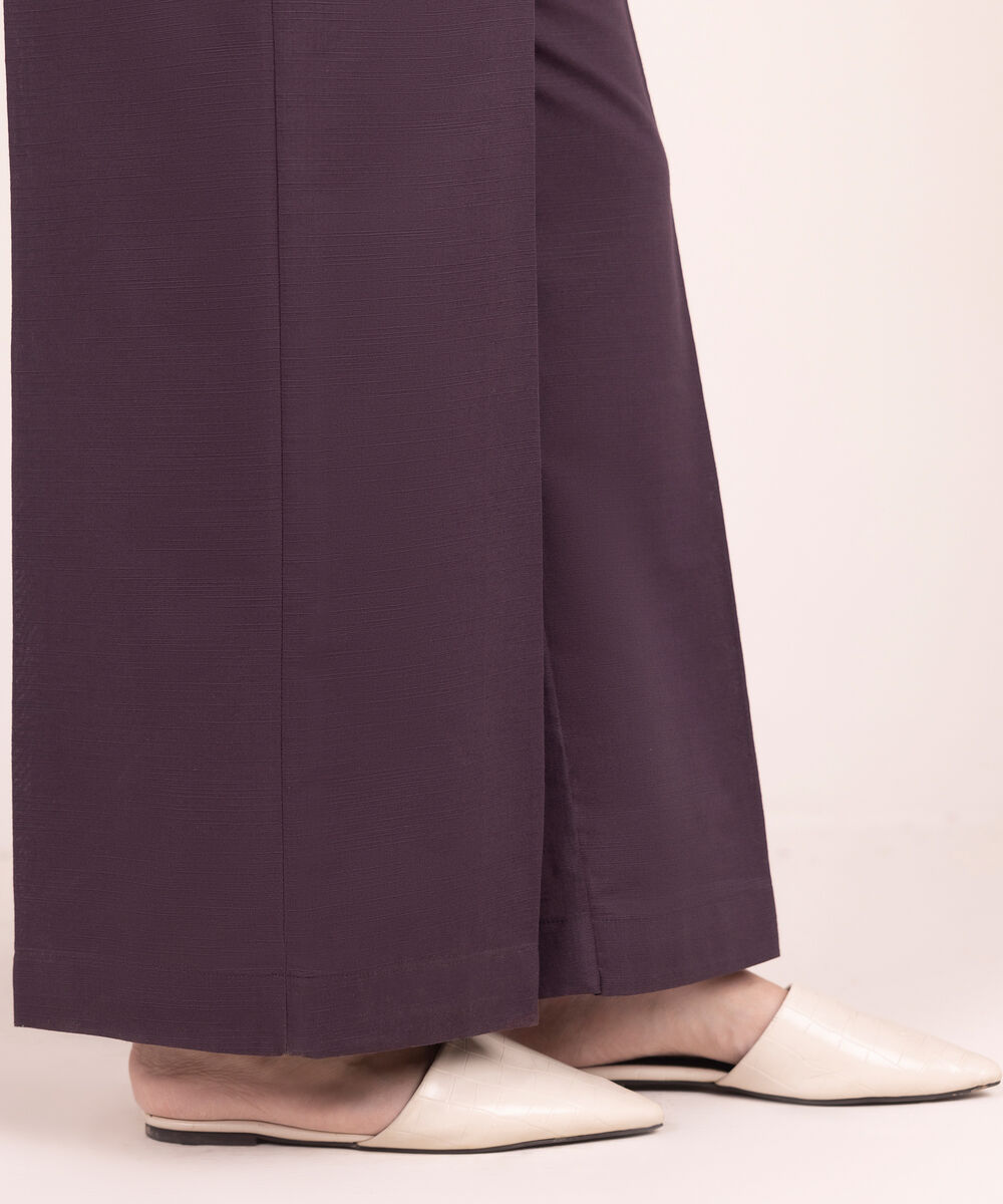Women's RTW Khaddar Solid Brown Culottes