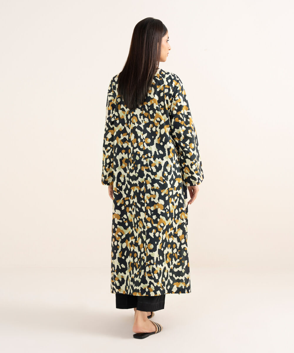 Women's RTW Cambric Black Printed A-Line Shirt