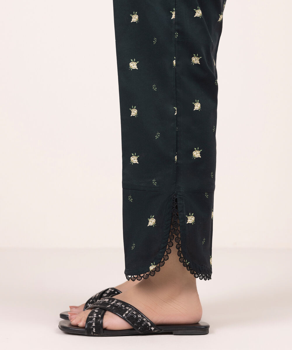 Women's RTW Lawn Printed Black Shalwar