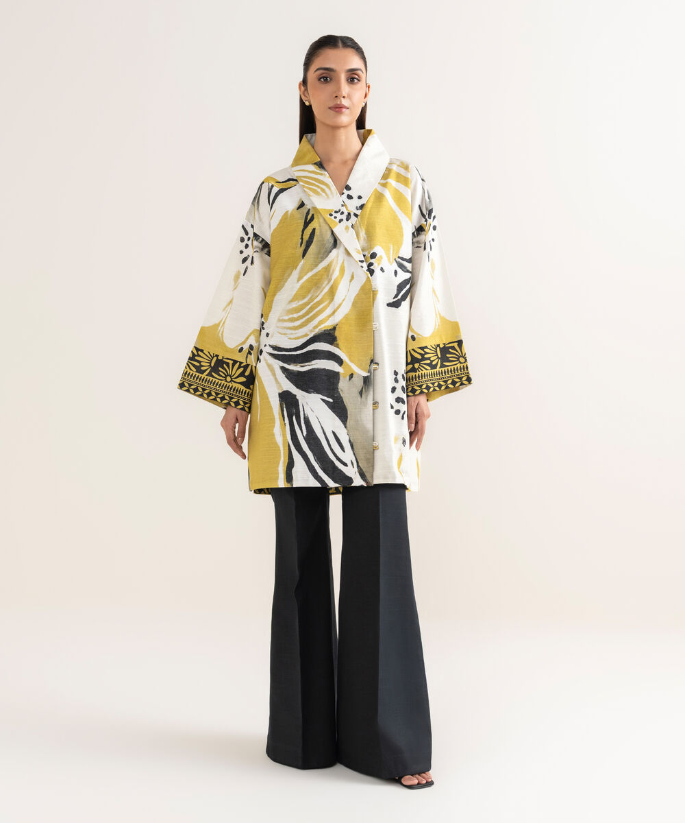 Women's Unstitched Khaddar Printed Multi Shirt