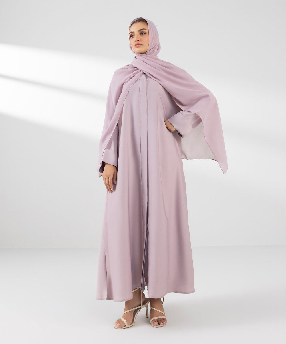 Woman - Purple Button Through Kimono Abaya