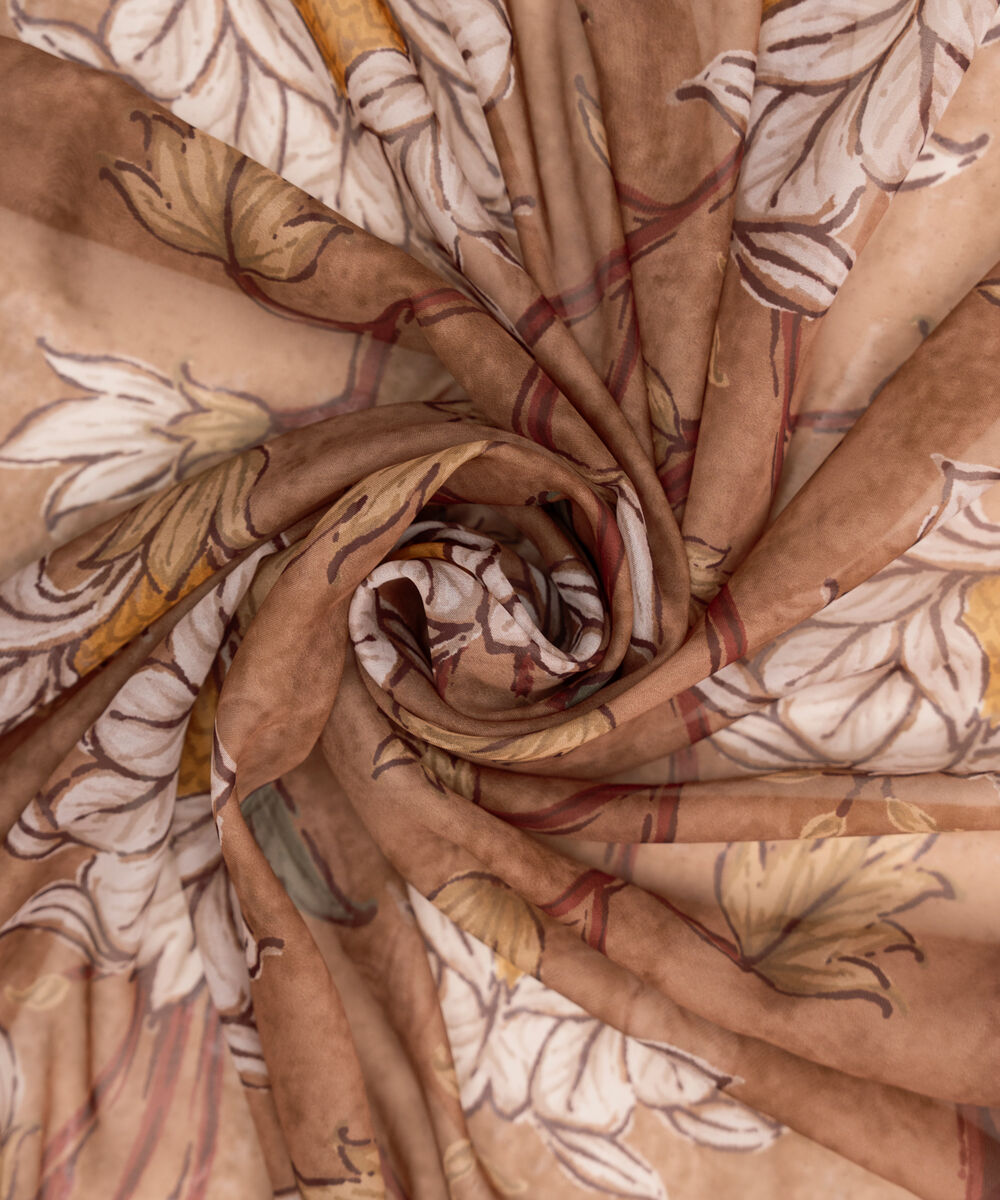 Blended Tissue Printed Brown Dupatta