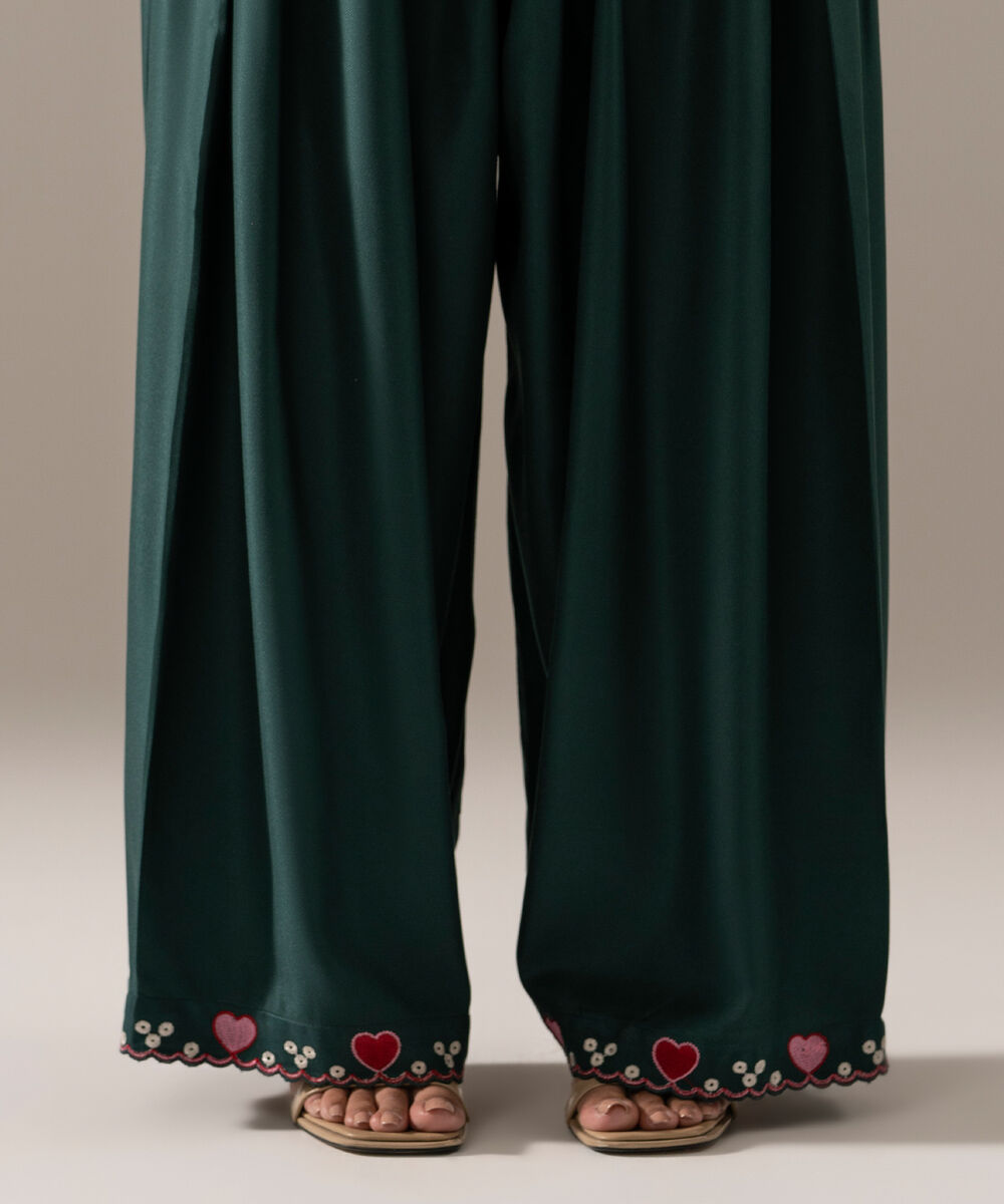 Women's RTW Bedford Embroidered Green Farshi Shalwar