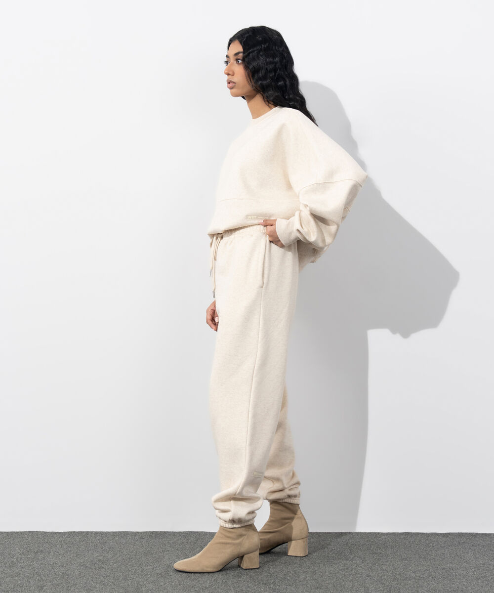 Women's Western Wear Beige Fleece Jogging Trousers