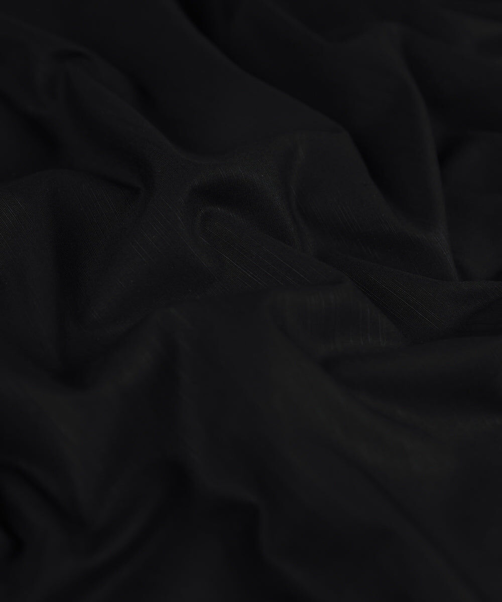 Men's Unstitched Black Embroidered Premium Wash & Wear Full Suit Fabric