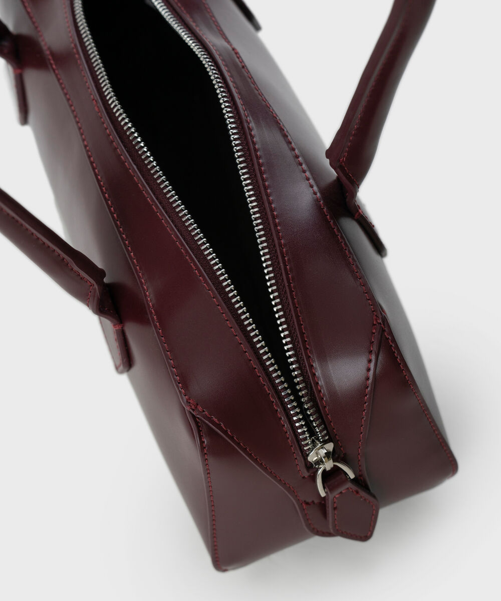 Women's Maroon Structured Shoulder Bag