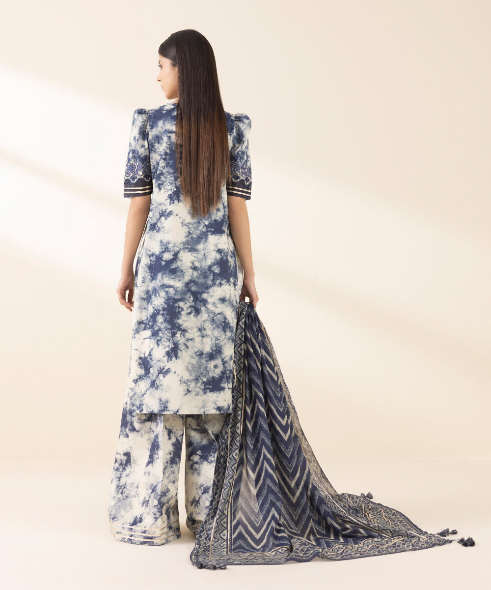 Woman - Blue 3 Piece - Embroidered Lawn Suit