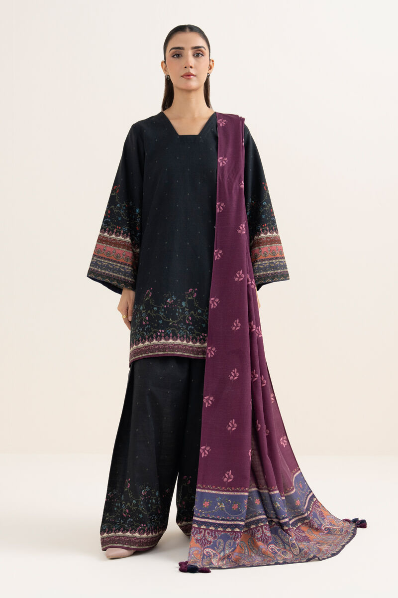 3 Piece - Printed Khaddar Suit