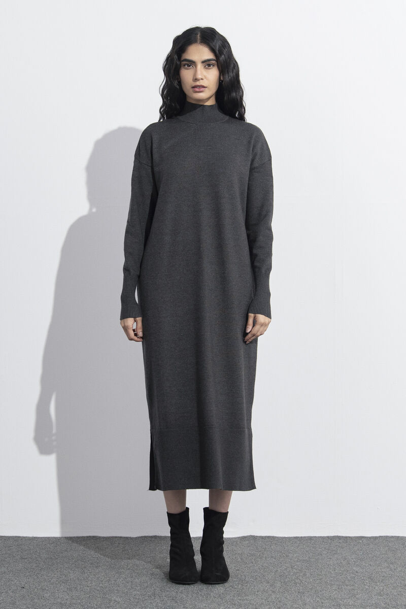 High Neck Sweater Dress