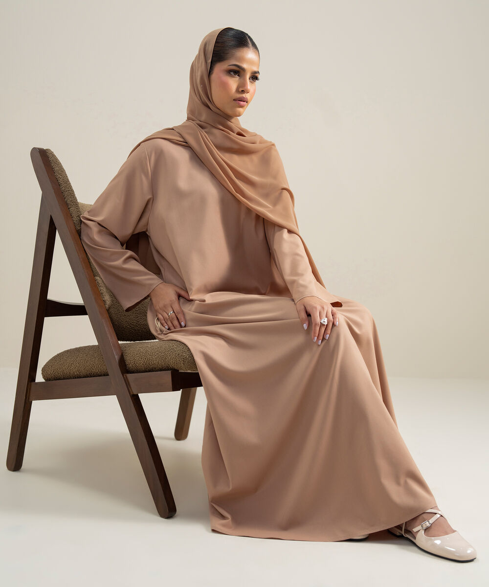 Women's Polyester Brown Regular Abbaya