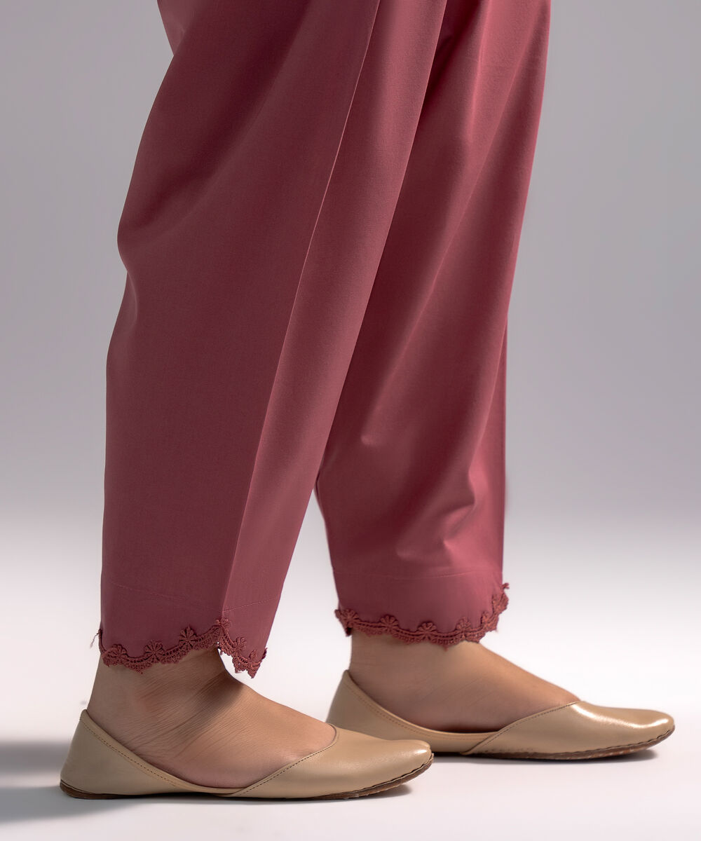 Women's RTW Cambric Solid Mauve Shalwar