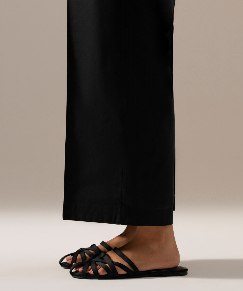 Women's RTW Cambric Solid Black Culotte