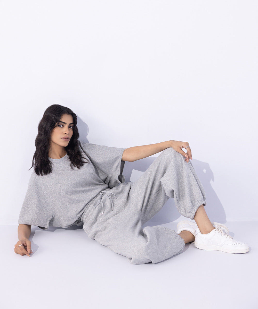 Woman - Grey Oversized Jogging Trousers