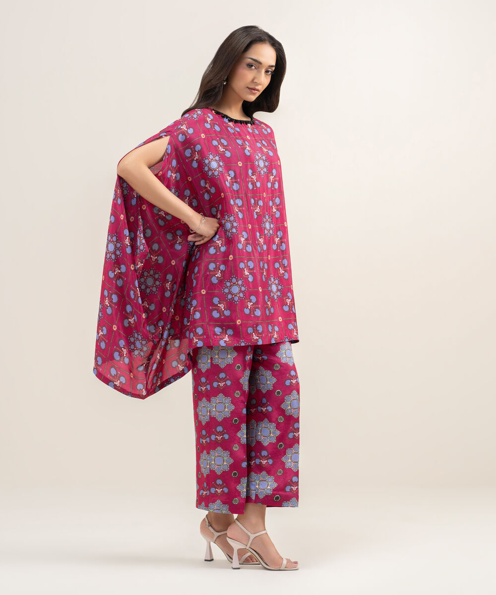 Women's RTW Habotia Grip Printed Purple 2 Piece Suit