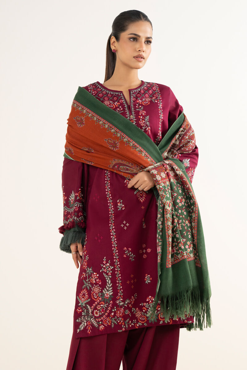 3 Piece - Embroidered Twill Suit