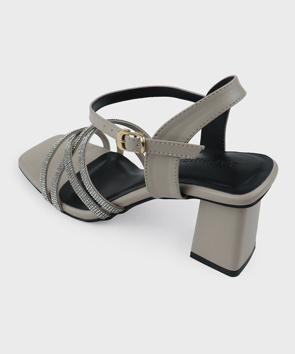 Woman - Off White Embellished Block Heels