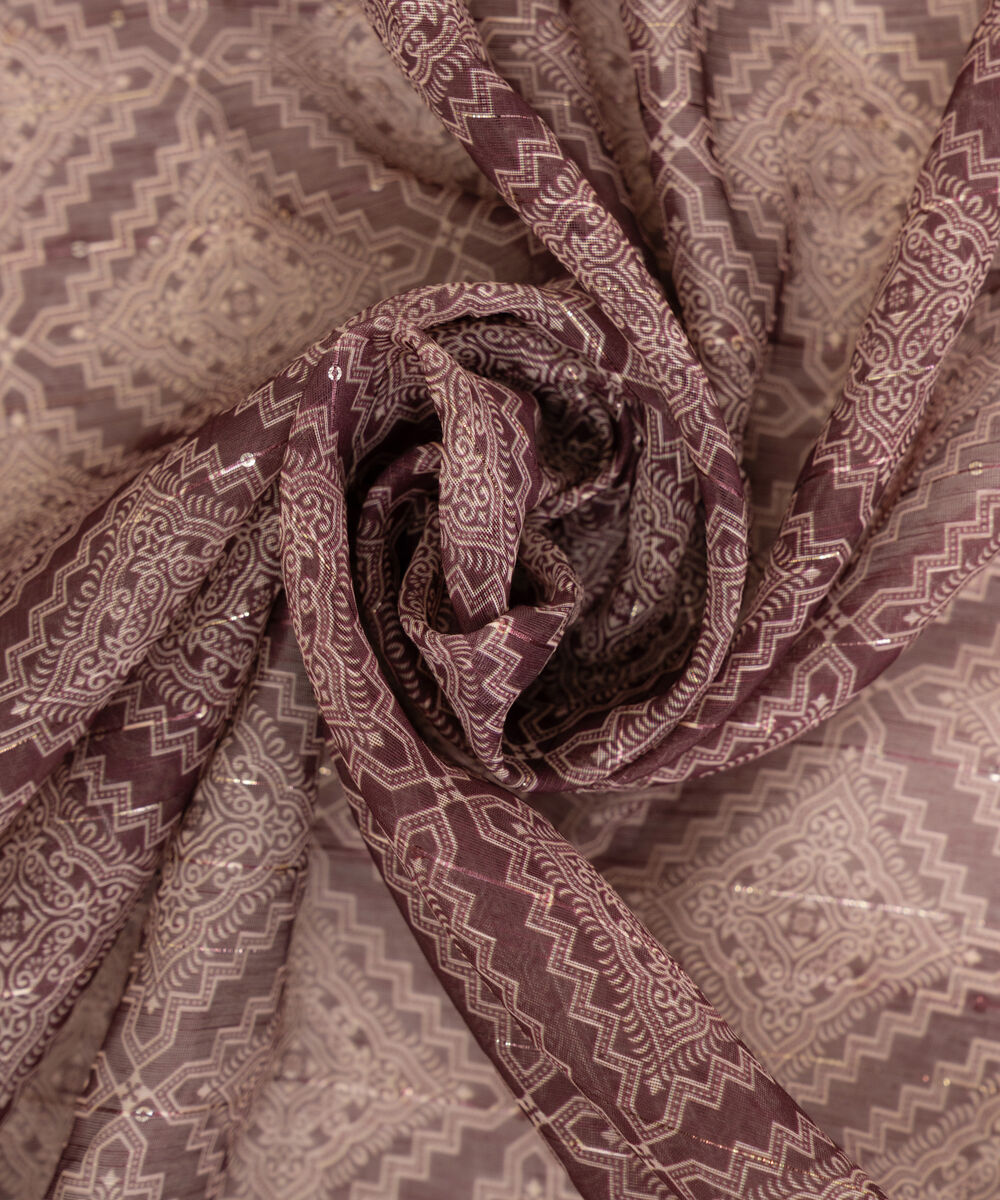 Manaar Brown Printed Dupatta