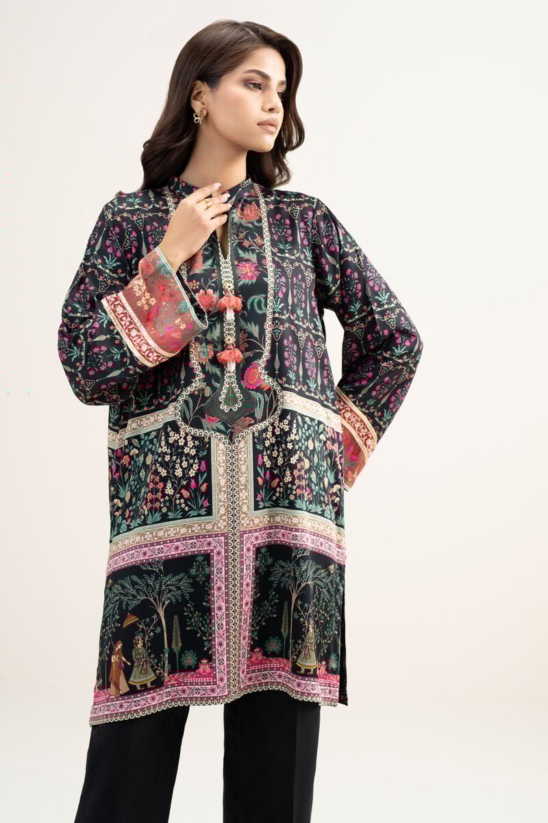 Printed Viscose Satin Shirt