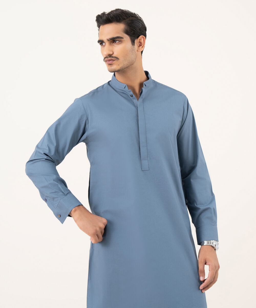 Men's 100% Cotton Plain Grey Kurta Shalwar