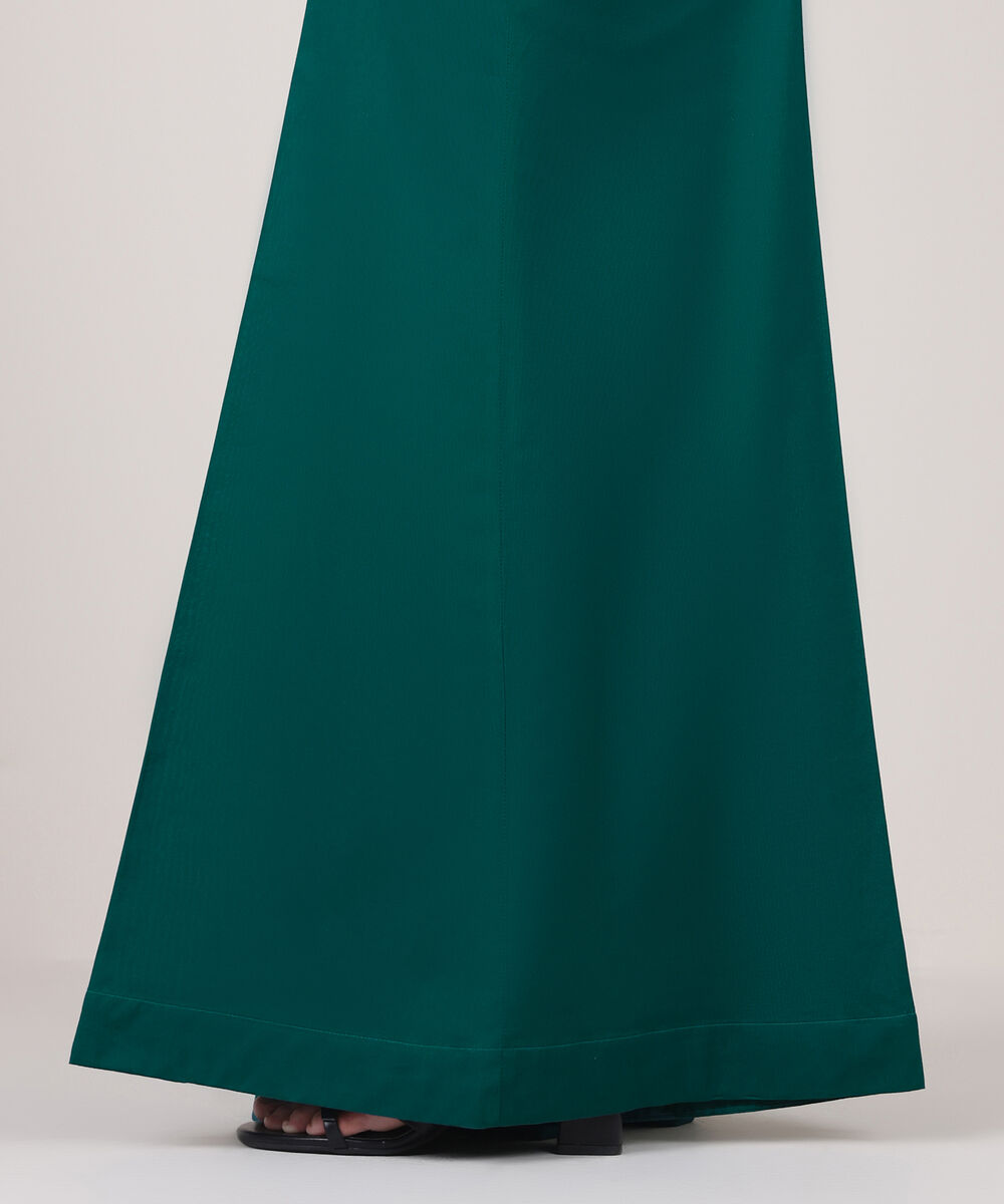 Women's RTW Cambric Green Solid Sharara