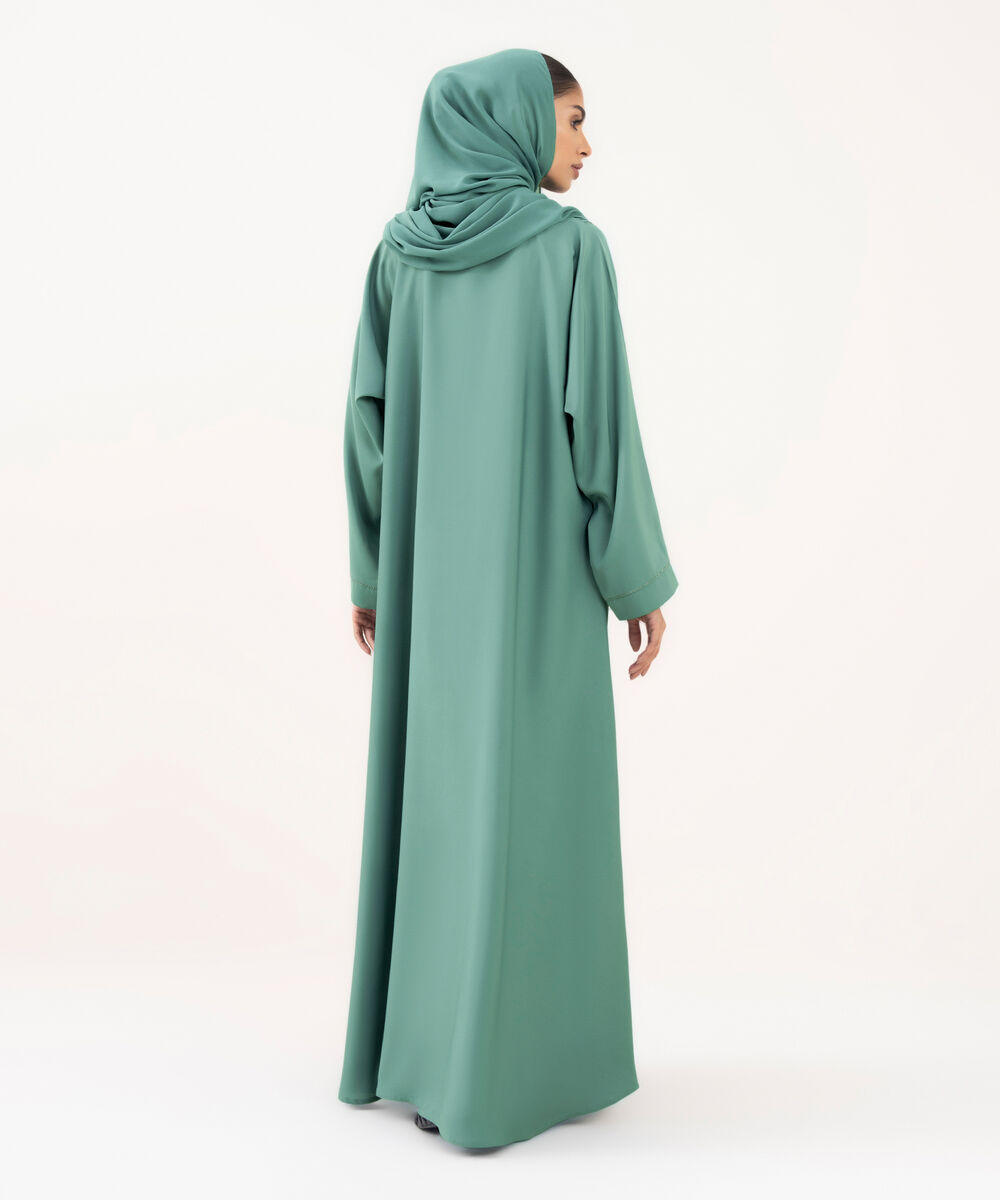 Women's Aqua  Polyester Abaya Set