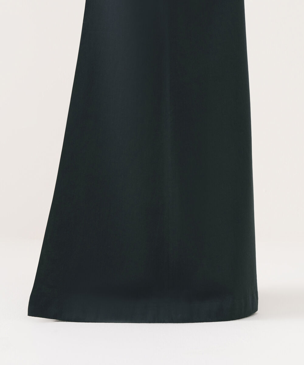 Women's RTW Cotton Viscose Solid Black Flared Pants