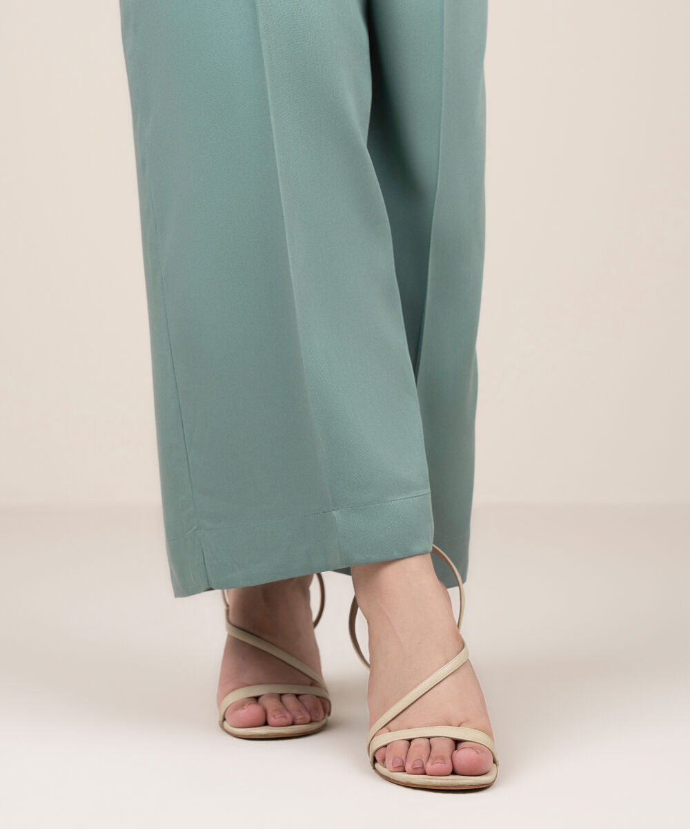 Women's RTW Bedford Solid Blue Culottes