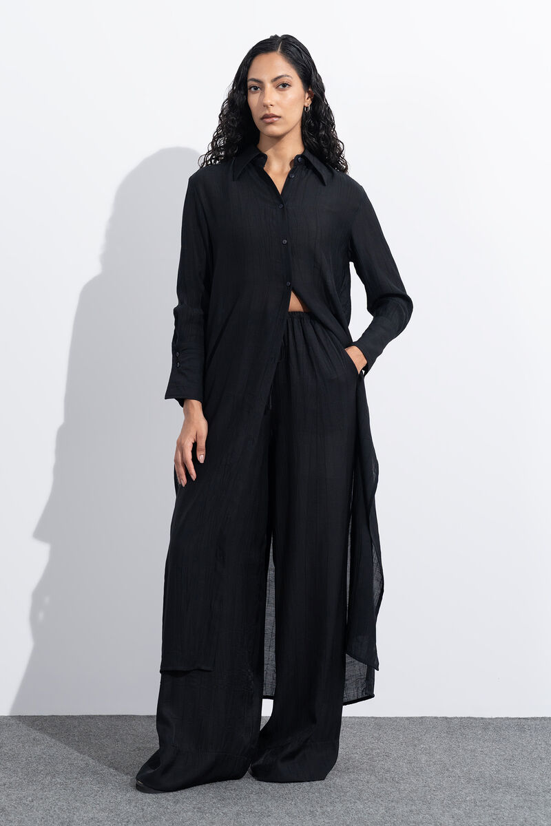 Textured Button Through Shirt