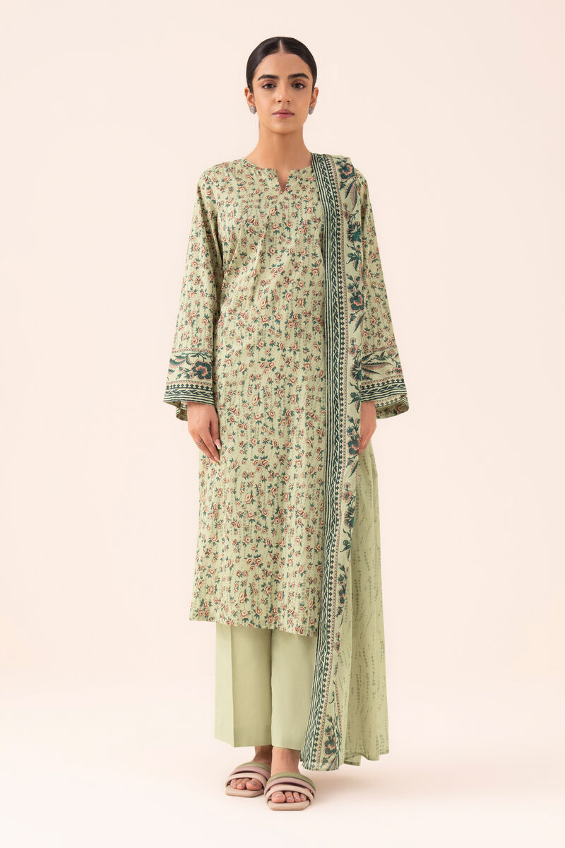 3 Piece - Printed Cotton Suit